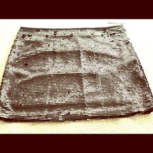 Zara Black Sequined Mini Skirt, Size M, NWT